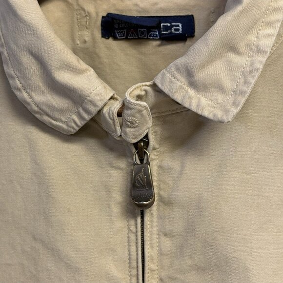 Vintage Nautica Jacket Mens Large 27x27 Beige Full Zip Collared - Picture 4 of 16